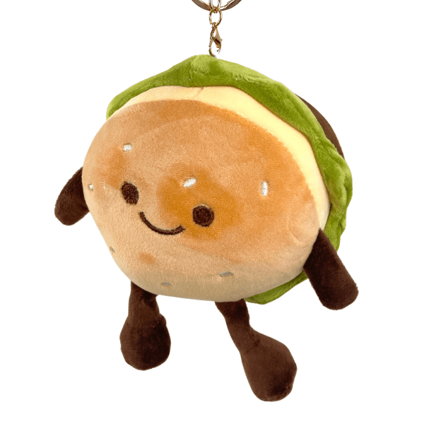 Cute Burger Plush Keychain