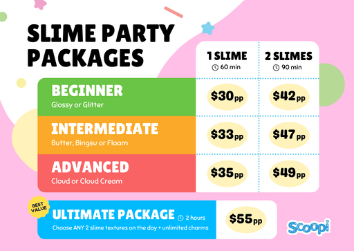 Scoopi Slime Birthday Party Reservations