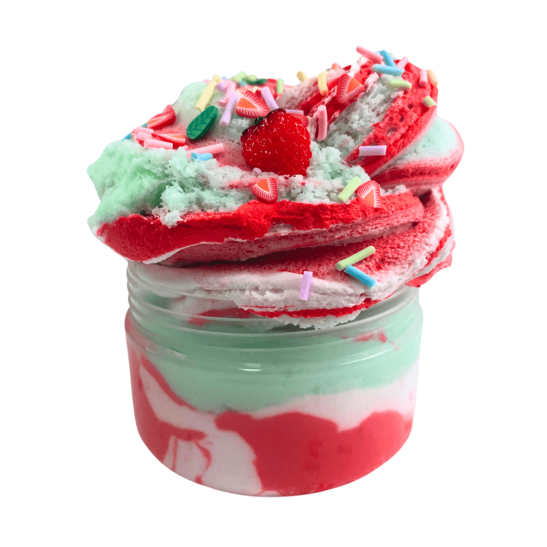 Strawberry Matcha Latte Slime | Scoopi Slime Shop