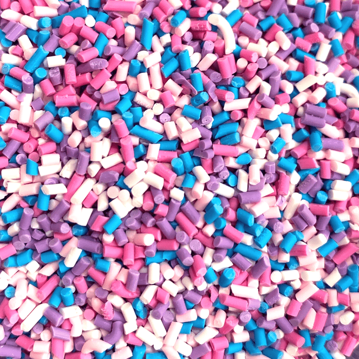 A mix of pastel coloured mini sprinkles