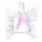 White holographic butterfly backpack with pink wings