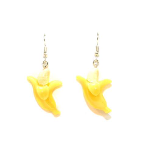 A pair of banana shaped earrings