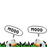 Two white cow charms with speech bubbles with the word mooo