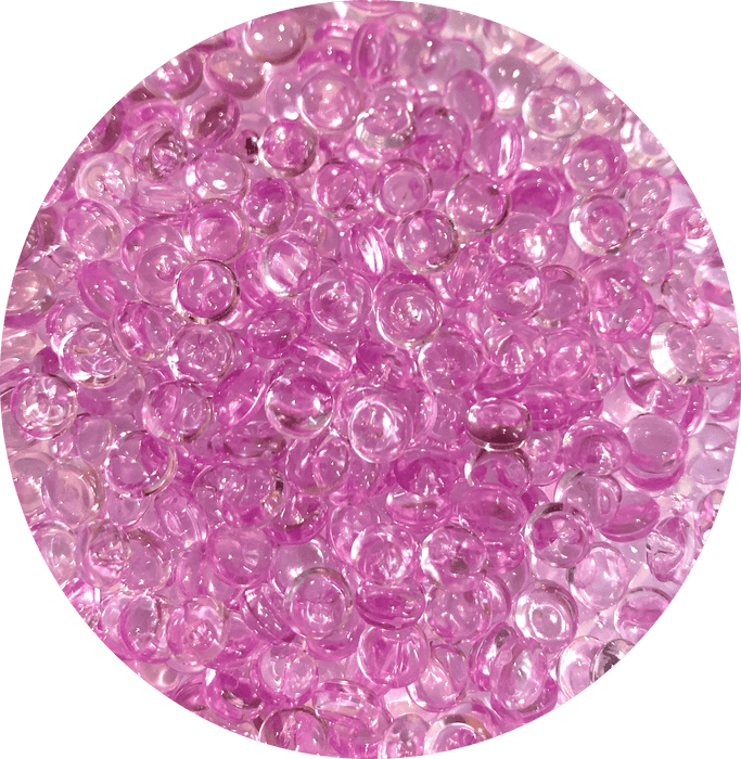 Several pink fishbowl beads