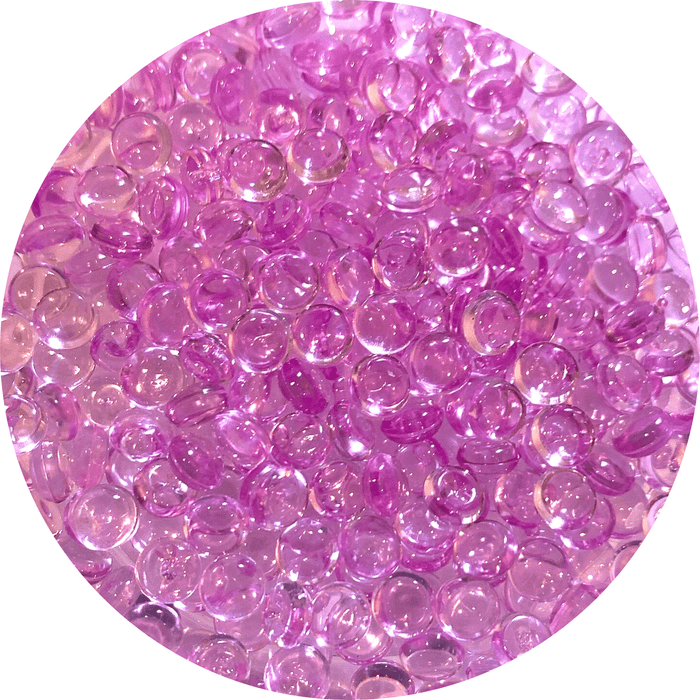 Several light purple fishbowl beads