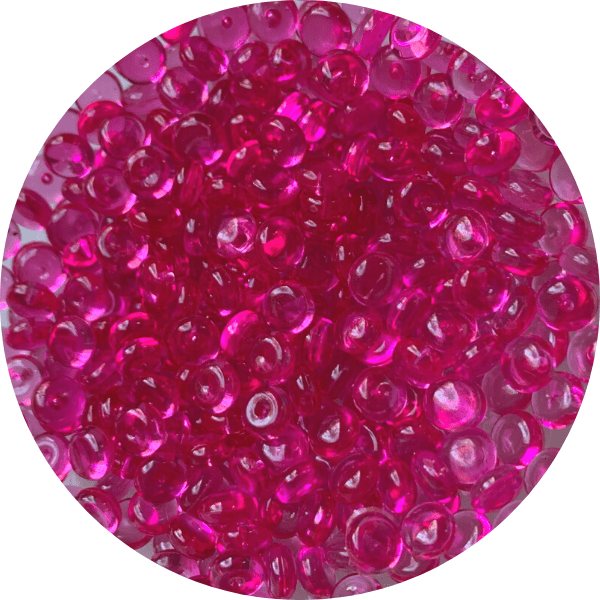 Several neon pink fishbowl beads