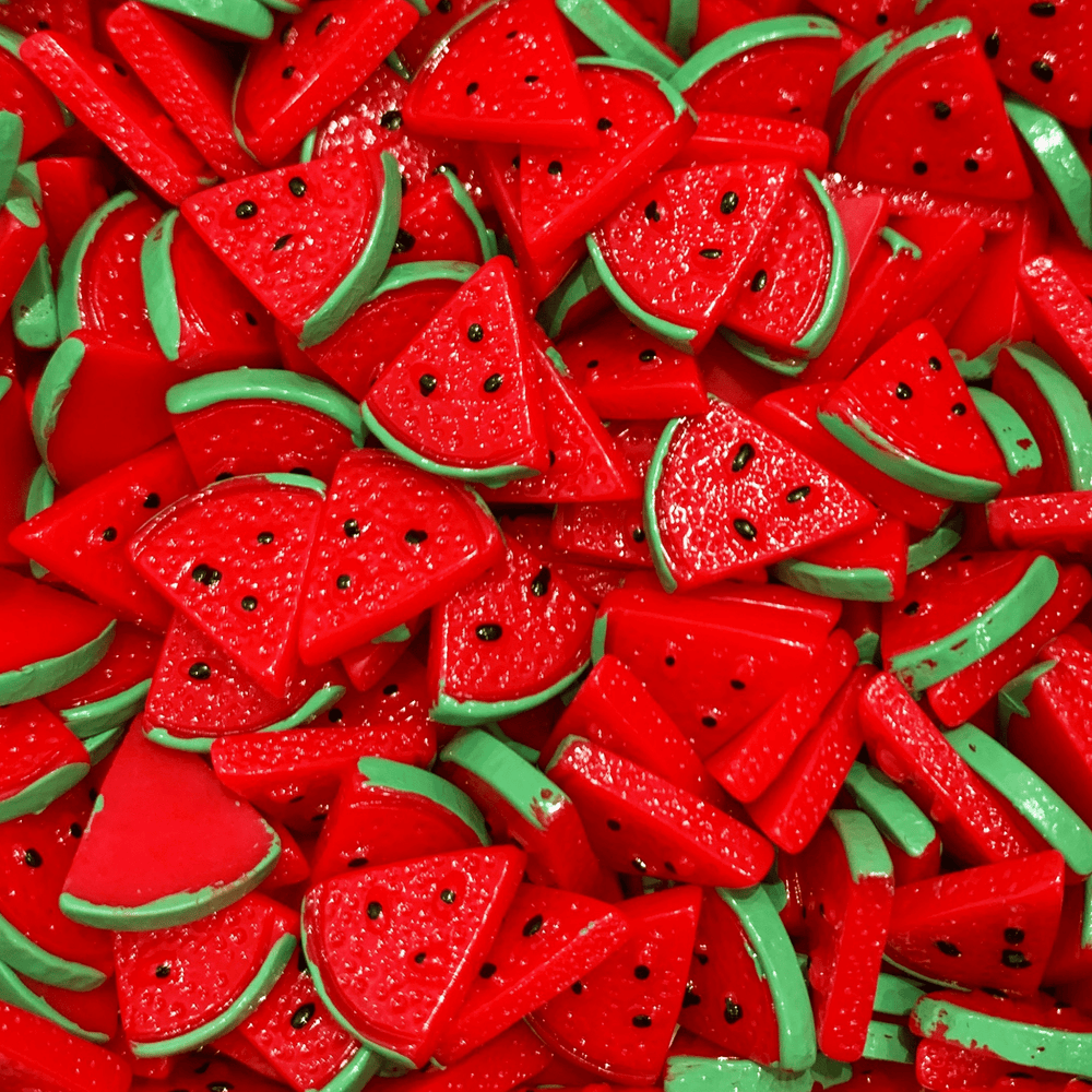 A mix of red watermelon slices charms