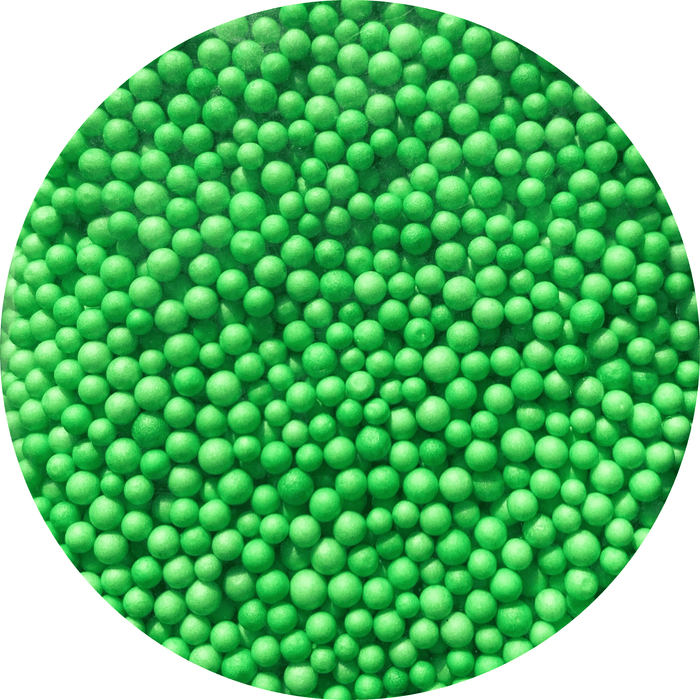 Several green foam beads