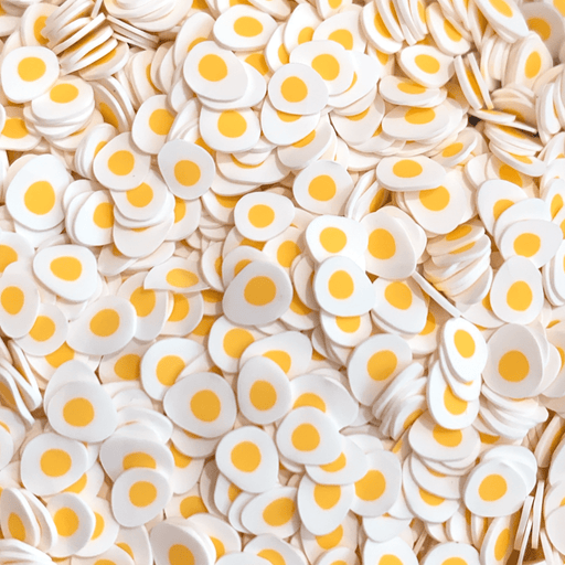 A mix of white and yellow egg slices sprinkles