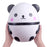 Two hands holding a round white and black panda squishy with pink cheeks